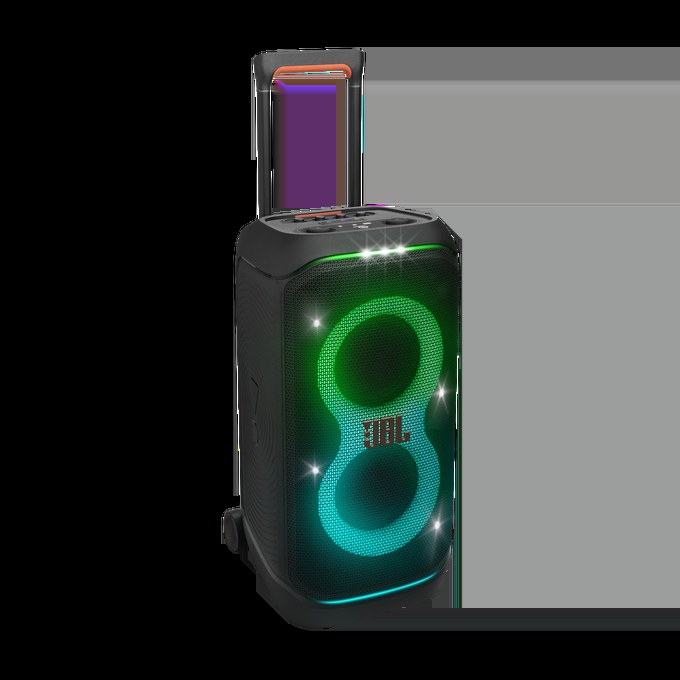 Seitenansicht mit Rollen – grüne Lichtshow